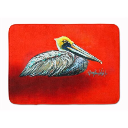 Carolines Treasures Sitting Brown Pelican Machine Washable Memory Foam Mat MW1232RUG